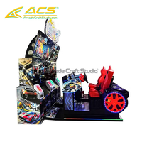 Simulateur de conduite intérieur ACS, machine d'arcade avec siège, volant, équipement de jeu vidéo, compatible anglais et japonais