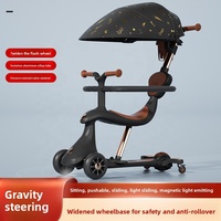 Trottinette pliable de luxe 4 en 1 pour enfants de 0 à 3 ans, multifonctionnelle, 4 roues, trotteur pour bébé, marcheur à roulettes en plastique