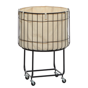 Hot-selling OEM&ODM Rectangle Home Slim Rolling <b>Laundry</b> <b>Basket</b> Hamper Metal Deep Set <b>Wire</b> <b>Basket</b> Storage Cart with Wheels - Product Image 1