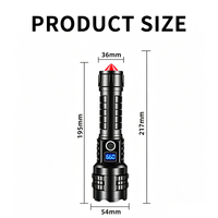 Lampe torche rechargeable ultra-lumineuse avec affichage numérique, portable, multifonctionnelle, longue portée, pour usage domestique et extérieur