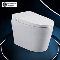 Vente en gros OEM WC intelligent monobloc avec ouverture et fermeture automatiques, bidet chauffant, massage, capteur de pied et chasse d'eau intelligente