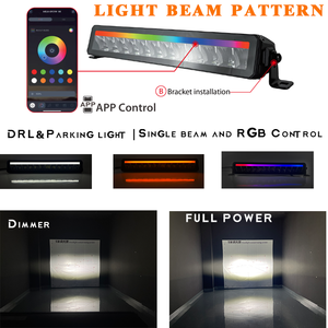 2025 10-50in Offroad Slim Light bar avec RGB Chasing DRL Strip Driving Beam Accessoires de voiture pour camion Jeep UTV - Product Image 5