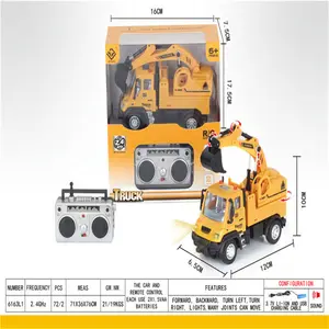 Toptan kamyon 1 76-Amazon sıcak satış 1:64 ölçekli 4 kanallı RC kamyon ışıkları ile RC ekskavatör inşaat oyuncaklar serisi çocuklar için uzaktan kumanda araba Aliexpress en çok satan