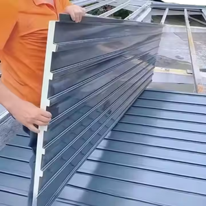 Desain Modern Panel atap baja murah Polyurethane Techo Teja untuk Hotel luar ruangan & ruang penyimpanan dingin - Product Image 1