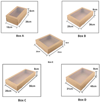 Caja de Cartón Corrugado Grande IMEE Marrón para Picnic, Catering, Comida para Llevar, Embalaje de Alimentos, Caja de Regalo para Pasteles y Frutas con Ventana Transparente