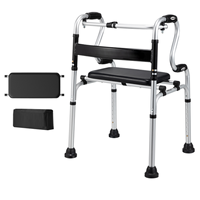 Bâtons de marche pliants en alliage léger avec réglage en hauteur pour la réadaptation - Support de marche portable