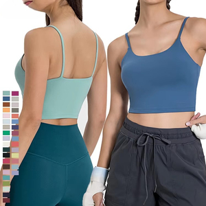 Nouveau design Crop Top Soutien-gorge de sport rembourré pour le yoga et l'entraînement, sans manches, à bretelles, style T-shirt de gym - Product Image 3