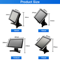 Sistema POS de pantalla dual inteligente Windows 10 y Android de 15 pulgadas, pantalla táctil todo en uno para supermercados, restaurantes, negocios minoristas