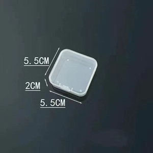 Square Percussion Bean <b>Box</b> 5.5Cm X 5.5Cm X 2Cm Semi Transparent PP Plastic With Lid <b>Small</b> Parts Jewelry Storage Container - Product Image 1