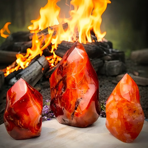 Pierre de guérison en cristal naturel de qualité supérieure, pierre de carnelienne en forme de flamme, très vendue, pour les cadeaux de mariage et les cadeaux de fête - Product Image 3