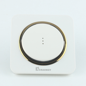 Interrupteur mural tactile CRAUNOT de luxe avec bordure dorée, panneau tactile rond, indicateur lumineux LED, capteur de mouvement pour usage domestique et hôtelier - Product Image 1