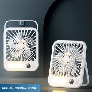 Nouveau petit ventilateur de bureau portable avec veilleuse pour dortoirs étudiants et bureaux, recharge USB, fonctionnement silencieux, ventilateur suspendu - Product Image 5