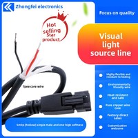 SM 3 P 2 3 Pin sumber cahaya penglihatan kabel lunak 3 4 2.54mm kawat Harness LED inspeksi industri kabel ekstensi daya mesin PVC