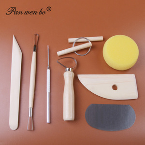 Fabbrica 8 pezzi di argilla taglio modellazione strumenti di rifilatura in legno ceramica scultura argilla Set strumenti - Product Image 5