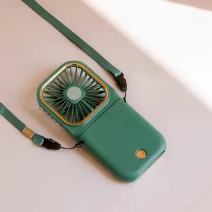 Kişisel taşınabilir pembe boyun klima asılı döndürmek çocuklar Usb kremi el soğutucu katlanır el şarj edilebilir Mini Fan