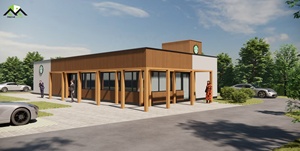 Eco-Friendly Fast Construction Prefab Coffee House Cheap Metal Structure for Coffee House and Mall Industrial Design Style - Product Image 3