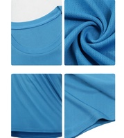 T-shirt en maille respirante OEM pour homme, t-shirt à col rond léger et doux, manches courtes, t-shirt décontracté d'été, fabrication de logo personnalisé