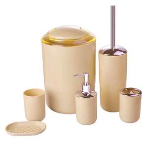 2024 набор аксессуаров для ванной комнаты с изысканной упаковкой, Европейский роскошный пластиковый набор аксессуаров для ванной комнаты, 6 шт. - Product Image 5