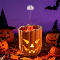 Humidificateur à parfum de citrouille d'Halloween, diffuseur d'huiles essentielles ultrasonique portable USB, 300 ml, télécommande, lumière LED de nuit