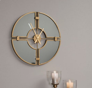 Horloge murale circulaire en métal de chiffres romains pour la décoration à la maison - Product Image 5