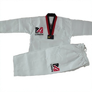 Uniforme de Taekwondo al por Mayor, Cuello en V, Rojo y Negro, Transpirable, para Entrenamiento en el Dojo, Unisex, para Niños y Adultos, con Opción de Impresión de Logotipo Personalizado - Product Image 2