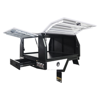Plateau de benne et auvent en aluminium robuste sur mesure avec boîte à outils et feu arrière pour pick-up double cabine – Ensemble complet