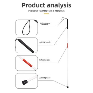 Bâton de randonnée pliable en 5 sections pour l'extérieur, bâton de marche portable pour le camping, la randonnée nordique, les personnes âgées, télescopique, facile à ranger dans un sac - Product Image 3