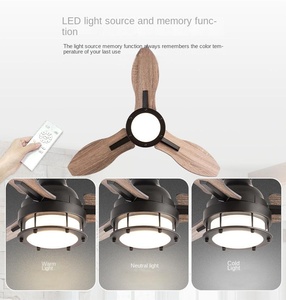 Pequeño ventilador de techo con luz y control remoto Negro Vintage Farmhouse Chandelier Bar Restaurante Industrial LEDCeiling Fan - Product Image 3