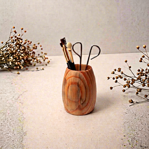 Porte-stylos et porte-crayons en bois, finition naturelle, organisateur de bureau, construction durable, matériau écologique, impression personnalisée, fait main - Product Image 1