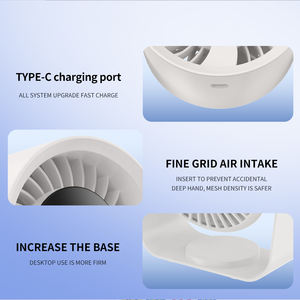 High-quality minimalist new <b>rechargeable</b> mini desktop <b>fan</b> with digital display - Product Image 4