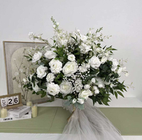 Centres de table de mariage floraux de style européen, allées de fleurs artificielles, décorations pour vitrines d'hôtels et salles d'exposition