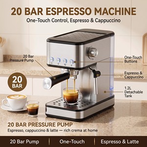 <span class=keywords><strong>Machine</strong></span> à <span class=keywords><strong>expresso</strong></span> haut de gamme en aluminium moulé sous pression avec finition brillante, double filtre en acier inoxydable, chrome premium, pour la maison, la cuisine et les cafés - Product Image 2