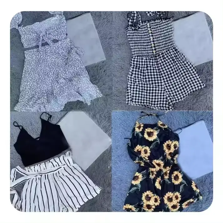 Vestidos de estilo mixto de marca para mujer, camisetas, camisas pequeñas, pantalones, faldas, ropa usada