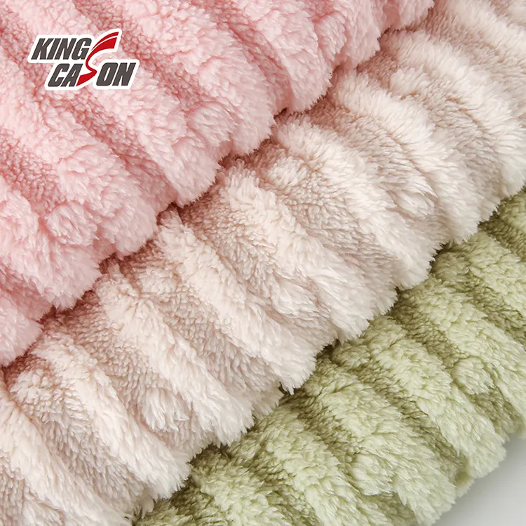 Kingcason Tissu polaire 100% polyester tricoté Sherpa à pois Minky Jacquard Shu Sherpa à des prix abordables