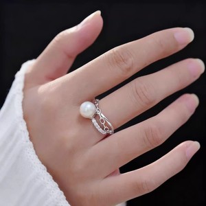 10746 DIY <b>Silver</b> Jewelry S925 <b>Silver</b> Ring with Empty Support Trendy Inlay 18k Plating 3-4mm <b>Beads</b> Accessory - Product Image 4