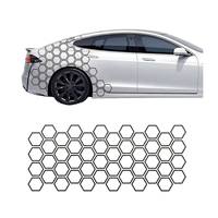 Autocollants hexagonaux en PVC pour carrosserie de voiture, motif nid d'abeille, auto-adhésifs, à usage unique, imperméables, découpés, pour garniture géométrique, style automobile