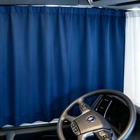 Rideau occultant pour camion, rayé bleu, en tissu polyester épais, occultant la lumière, sur mesure, pour cabine Scania, facile à installer