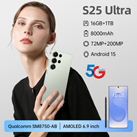 Smartphone S25 Ultra 5G de Alta Calidad, CPU Deca Core, Cámara Trasera de 108MP, Compatible con LTE/CDMA, Disponible en Francés y Español