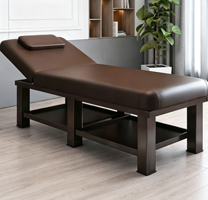 Table de massage réglable en cuir synthétique, lit de beauté avec cadre métallique, mobilier pour spa, salon et soins du visage - Product Image 3