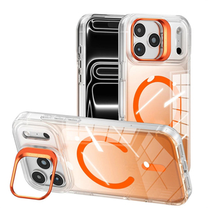 Nouvelle coque transparente magnétique à chargement sans fil couleur dégradée <span class=keywords><strong>pour</strong></span> iPhone 17 Pro Max 17Pro 17Air avec support d'objectif métallique et protection antichoc - Product Image 1