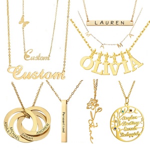 Custom Nameplate Necklaces for Couples 
