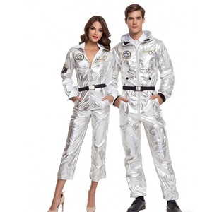 Disfraz de Astronauta para Adultos, Traje Espacial Metálico Plateado para Halloween, Carnaval, Cosplay de TV y Cine - Product Image 1