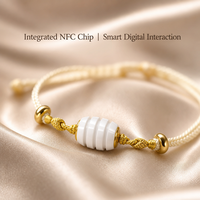 Bracelet intelligent NFC en céramique, accessoire de bijouterie pour le partage de profil numérique et les réseaux sociaux