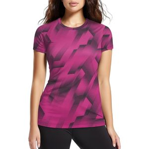 T-shirt de sport personnalisé pour femme, manches courtes, séchage rapide, haut de yoga athlétique, col rond, coupe ajustée, vêtements de sport - Product Image 1