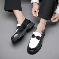 2026 Neue Herren-Plateauschuhe aus Leder Lässige Modische Business-Formelle Herrenschuhe für Hochzeit und Partys Schwarze PU-Lederschuhe