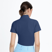 T-shirts élastiques anti-boulochage à fermeture éclair pour femmes, hauts de concours équestres, Slim, extensible dans 4 sens, Jodhpur & culottes