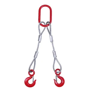 热卖多腿提升吊索电缆可调，用于索具和牵引重型物体钢丝绳吊索