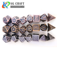 Logo kustom Set dadu DND tepi tajam D & D dugeon dan naga polihedral permainan dadu logam
