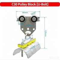 Sistema de Cableado Festoon, Carro Portacables de Acero Galvanizado/Acero Inoxidable 304, Polea para Riel en C, Grúa Aérea de Servicio Pesado, Gancho en U con Amortiguador