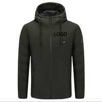 Blouson chauffant intelligent 5V à 5 zones pour homme, à capuche, alimenté par USB, pour la sécurité au travail, le ski, la chasse, l'hiver, les activités de plein air, décontracté